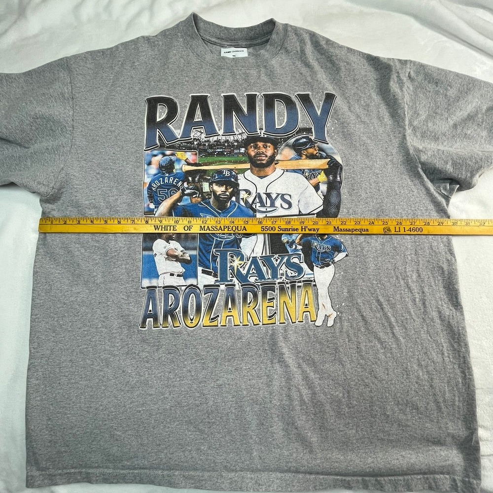 Tampa Bay Rays Randy Arozarena Mens 4XL GAME CHANGER Shirt Gray‎ - Picture 5 of 7